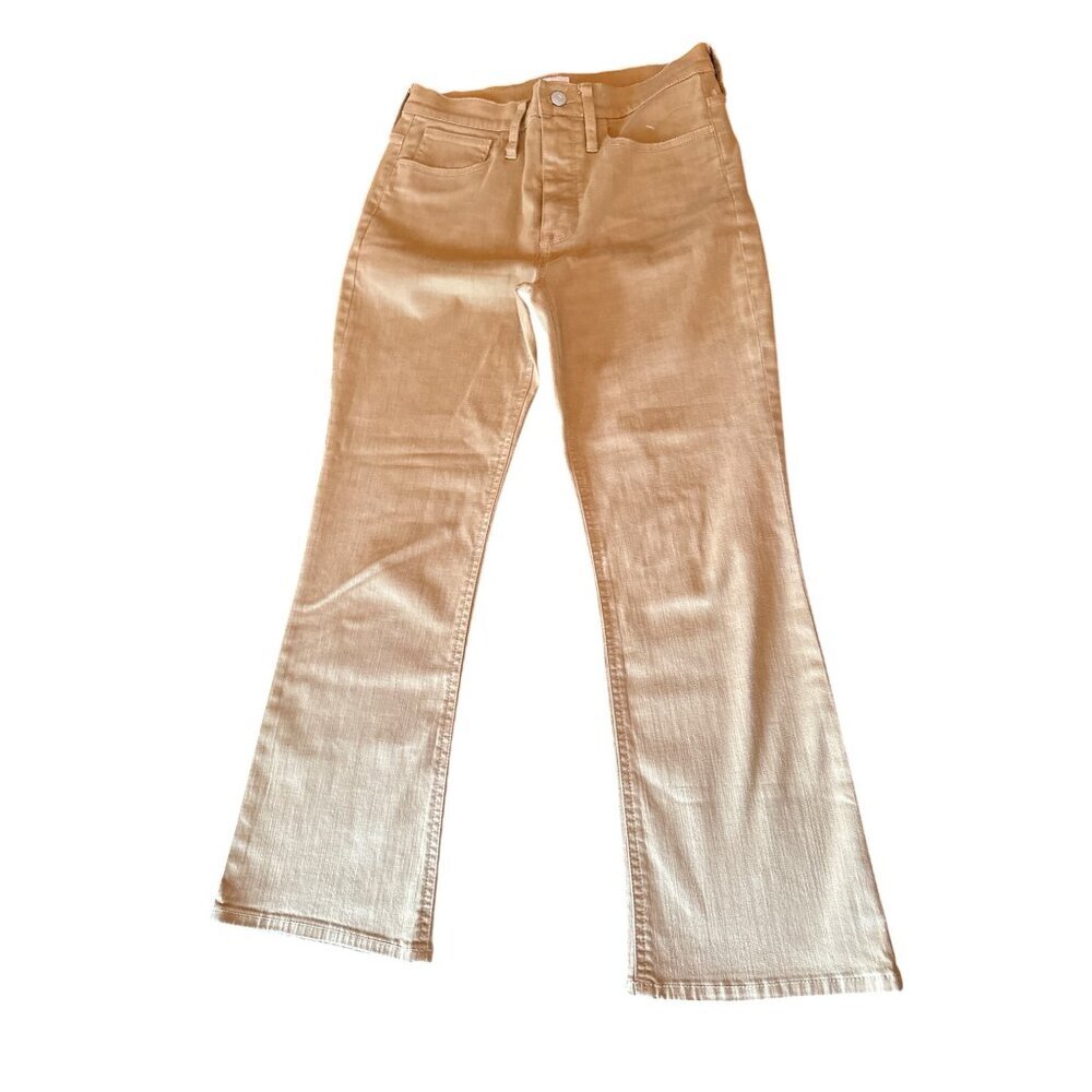 J.Crew Womens 9" Billie Demi Boot Crop Pants Size‎ 27 Cotton Blend Beige